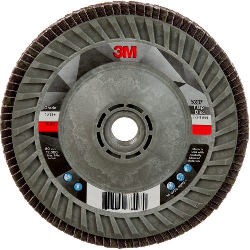 Disque &agrave; lamelles &agrave; changement rapide 769F, 5" x 5/8"-11, Type 29, Grain 120+, C&eacute;ramique Action Paper