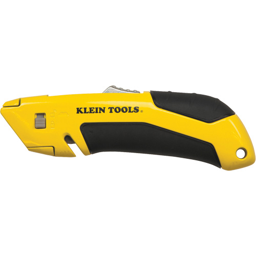 Self-Retracting Utility Knife, Steel, Cushion Handle Action Paper