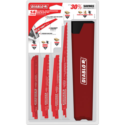 Nail-Embedded Wood & Metal Demo Reciprocating Saw Blade Set Action Paper