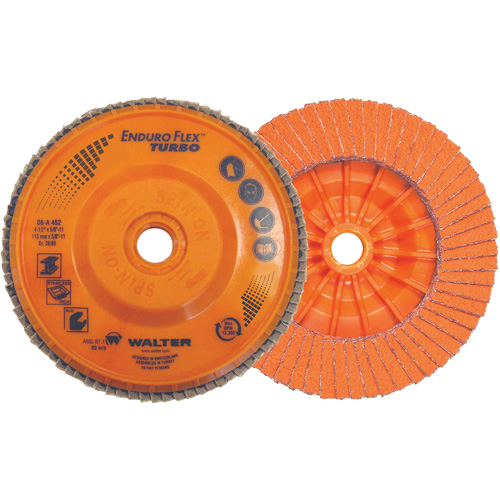 Enduro-Flex Turbo Flap Disc, 4-1/2" x 5/8"-11, 36/60 Grit Action Paper