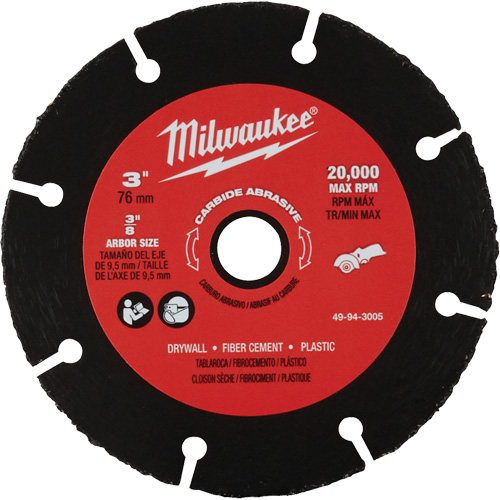 Carbide Abrasive Blade, 3" x 3/8" Arbor, Silicon Carbide, 20000 RPM Action Paper