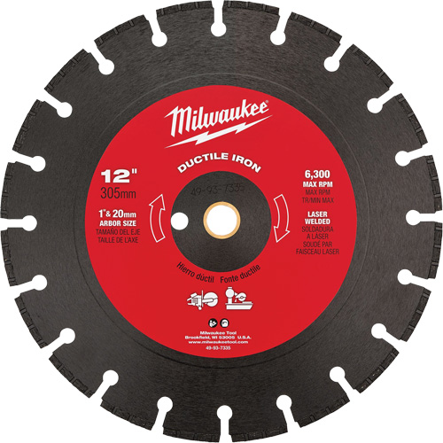 Lame de scie circulaire pour la fonte ductile, 12", Pour Fonte ductile Action Paper