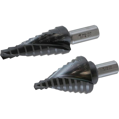 Multi-Step Step Drill Bit, 1/4" - 1" , Titanium Action Paper