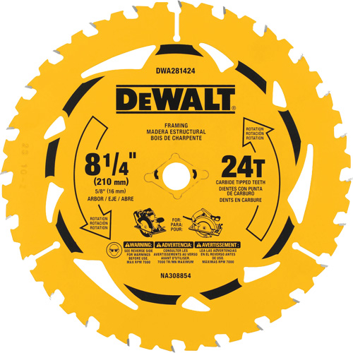 Lame de scie circulaire &agrave; refendre, 8-1/4", 40 dents, Pour Bois Action Paper