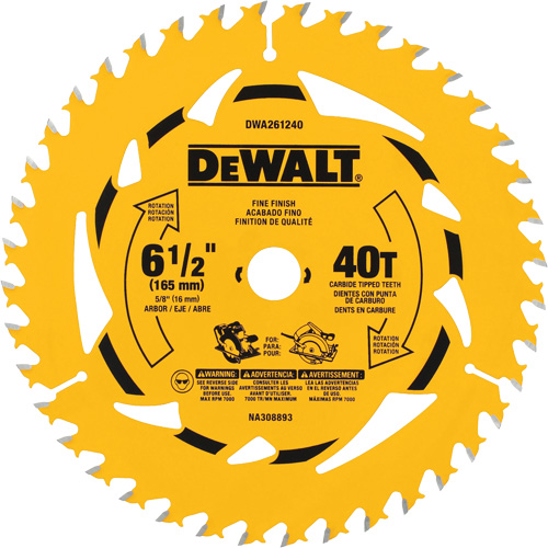 Framing Circular Saw Blade, 6-1/2", 40 Teeth, Wood Use Action Paper