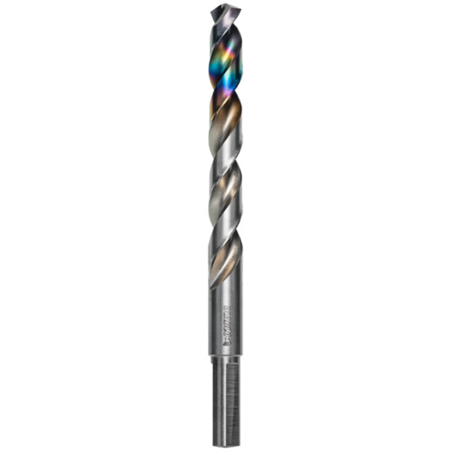 Metal Demon Drill Bit for Mild, Hardened and Stainless Steels, 25/64", 3-2/5" Flute, 130° Point Action Paper