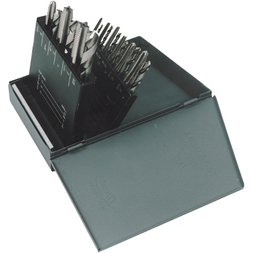 HT18 Jobber Length Drill Bit & Plug Hand Tap Set, 18 Pieces Action Paper