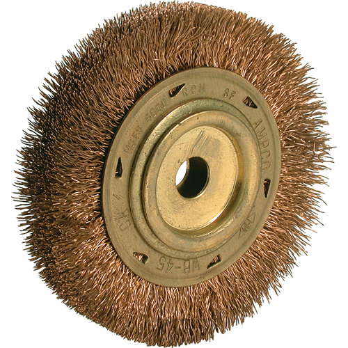 Power Tool Crimped Wire Wheel Brush, 6" Dia., 5/8" Arbor Action Paper