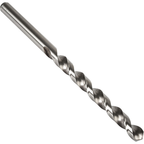 High Helix Taper Length Drill Bit, 13/64", High Speed Steel, 3-5/8" Flute, 118° Point Action Paper