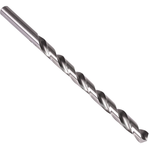 Extra Length Drill Bit, 3/8", High Speed Steel, 6" Flute, 118° Point Action Paper