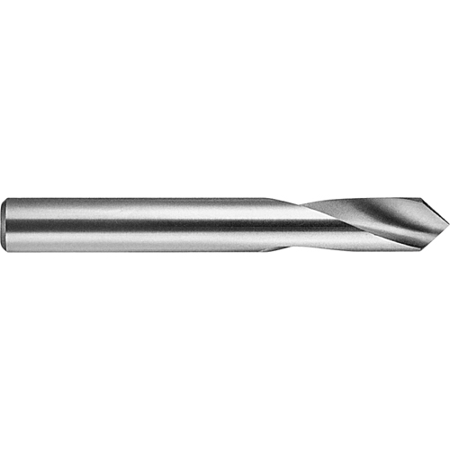 Spotting Drill, Bright, Regular Length, 1/4", High Speed Steel, 90° Point Action Paper