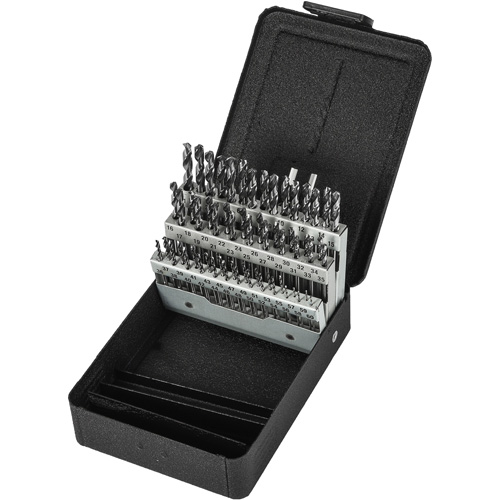 Stub Length Drill Bit Set, 60 Pieces, High Speed Steel Action Paper