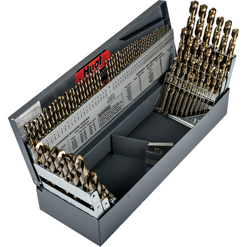 Heavy-Duty Jobber Length Combination Drill Bit Set, 115 Pieces, High Speed Cobalt Action Paper
