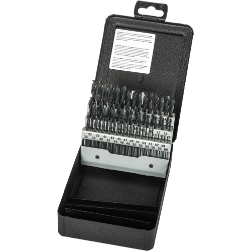 Stub Length Drill Bit Set, 60 Pieces, High Speed Steel Action Paper