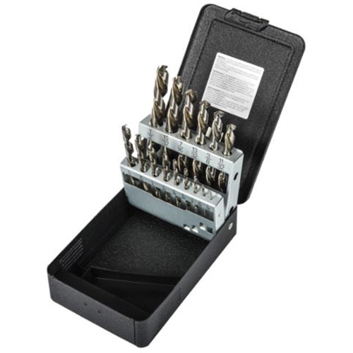 Jobber Length Drill Bit Set, 15 Pieces, High Speed Steel Action Paper