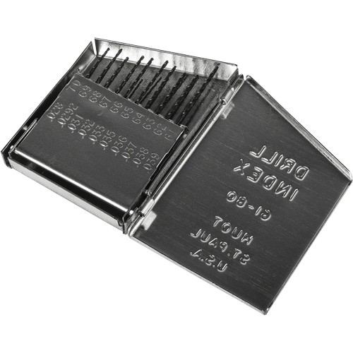 Jobber Length Drill Bit Set, 20 Pieces, High Speed Steel Action Paper