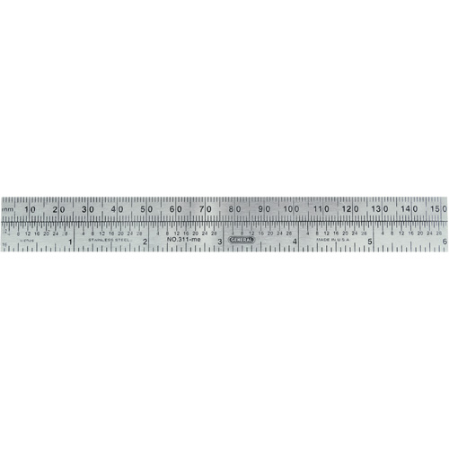 Economy Precision Flexible Ruler, 6" L, Steel Action Paper