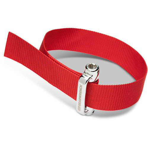 3/8" & 1/2" Drive Heavy-Duty Oil Filter Strap Wrench Action Paper