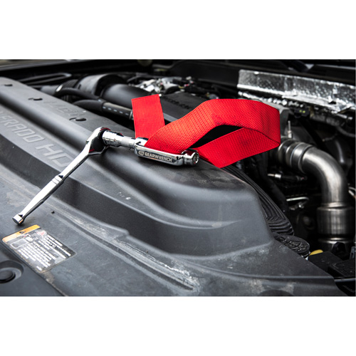 3/8" & 1/2" Drive Heavy-Duty Oil Filter Strap Wrench Action Paper