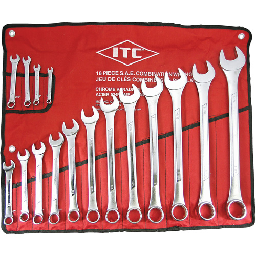 ICW-16 Professional Raised Panel Wrench Set, Combination, 16 Pieces, Imperial Action Paper