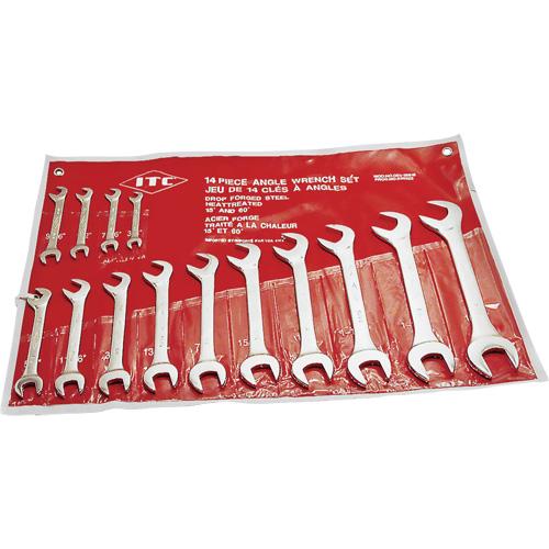 IACW-14 60° & 15° Angle Wrench Set, Open-Ended, 14 Pieces, Imperial Action Paper