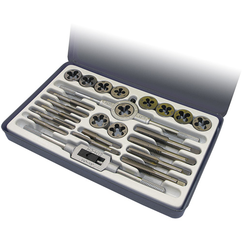 SAE Alloy Tap and Die Set, 24 Pieces Action Paper