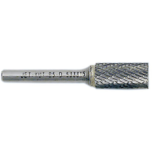 JET-KUT Cylindrical Shape Burr with End Cut, 1/4" Dia., 1/4" Shank, 5/8" Depth of Cut Action Paper