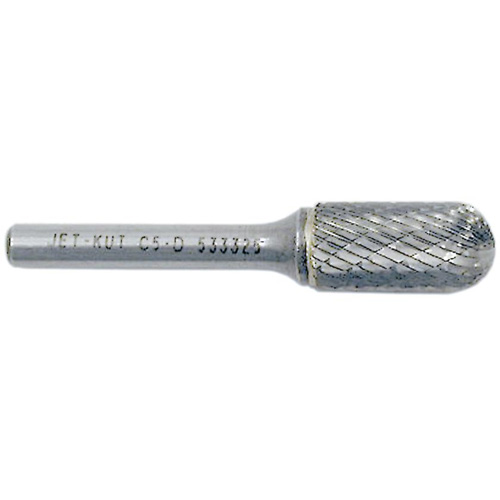 JET-KUT Round Nose Shape Burr, 1/2" Dia., 1" Depth of Cut Action Paper