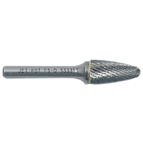 Tree Shape Bur with Radius End, 3/8" Dia., 1/4" Shank, 3/4" Depth of Cut Action Paper