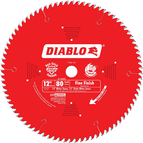 Contractor Saw Blades - Fine Finishing Saw Blades, 12", 80 Teeth, Wood Use Action Paper