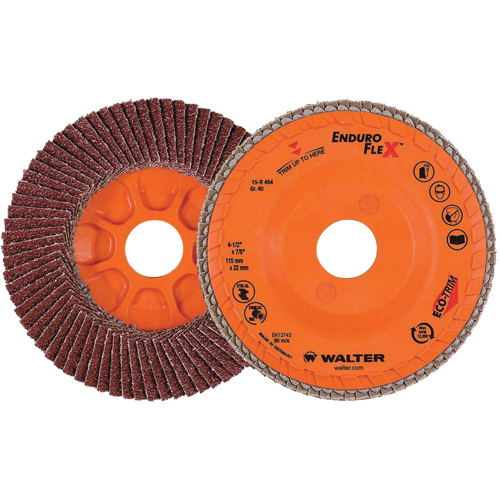 Disque &agrave; lamelles Enduro-Flex, 4-1/2" x 7/8", Type 27, Grain 40, Alumine de zirconium Action Paper