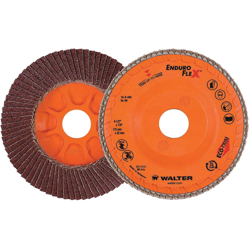 Disque &agrave; lamelles Enduro-Flex, 4-1/2" x 7/8", Type 27, Grain 60, Alumine de zirconium Action Paper