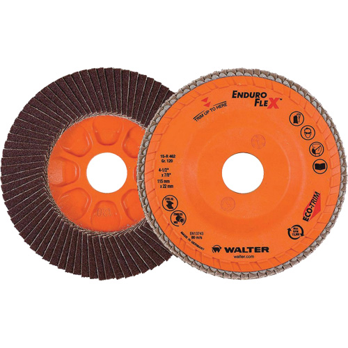 Disque &agrave; lamelles Enduro-Flex, 4-1/2" x 7/8", Type 27, Grain 120, Alumine de zirconium Action Paper