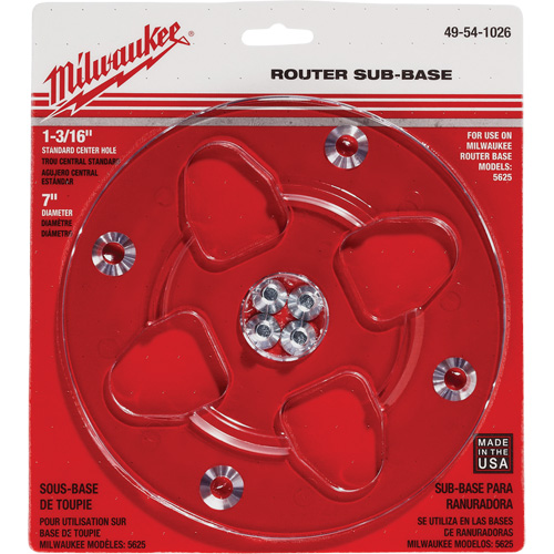 Clear 7" Diameter 1-3/16" Center Hole Sub-Base Action Paper