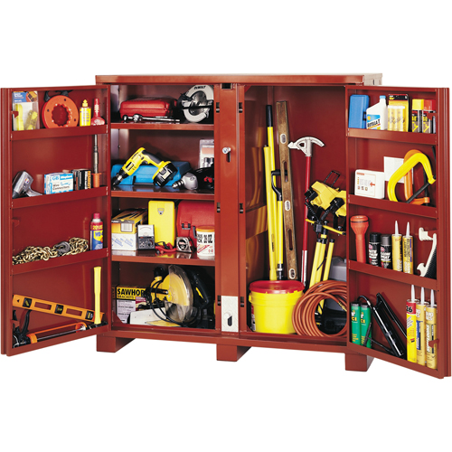 Jobsite Shelf Cabinet, Steel, 47.5 Cubic Feet, Red Action Paper