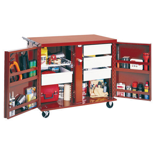 Rolling Work Bench, 49-7/8" W x 40-5/8" H x 26-7/8" D, 24.6 Cubic Feet Capacity Action Paper