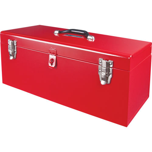 ATB100 Portable Tool Box with Metal Tool Tray, 8-3/4" D x 21" W x 9" H, Red Action Paper