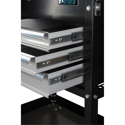 Utility Cart, 4 Drawers, 18" L x 33" W x 39" H, Black Action Paper