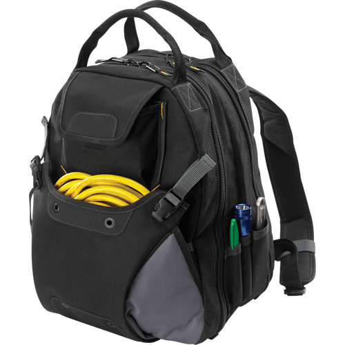 44-Pocket Tool Backpack, 16" L x 13-1/4" W, Black, Polyester Action Paper