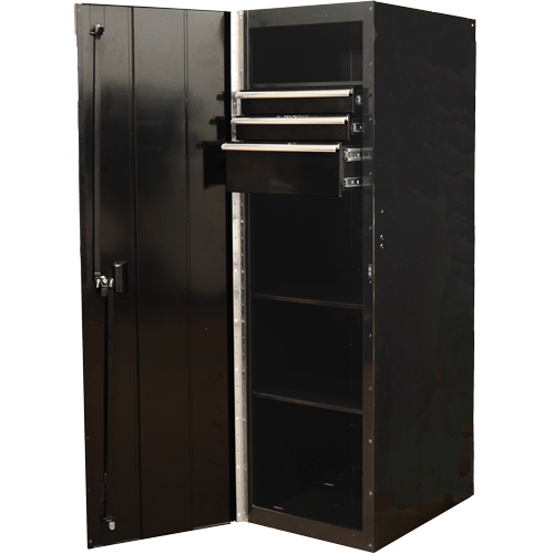 RX Series Side Cabinet, 3 Drawers, 19" W x 25" D x 61" H, Black Action Paper