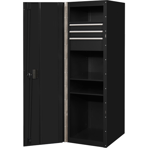 RX Series Side Cabinet, 3 Drawers, 19" W x 25" D x 61" H, Black Action Paper