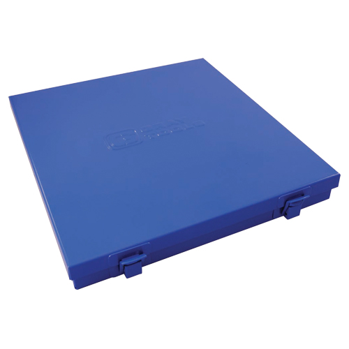 Slim Metal Box, 10-1/2" D x 9-1/4" W x 1-1/4" H, Blue Action Paper
