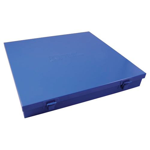 Slim Metal Box, 12" D x 11-1/2" W x 1-3/4" H, Blue Action Paper
