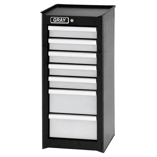 Side Rider Cabinet, 7 Drawers, 14-3/4" W x 18" D x 33.34" H, Black Action Paper