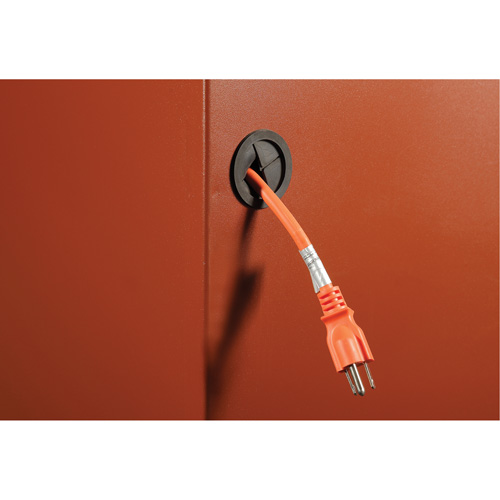 Coffre de chantier et surface de travail sur le terrain, 33" la x 63" p x 80" h, Acier, Rouge Action Paper