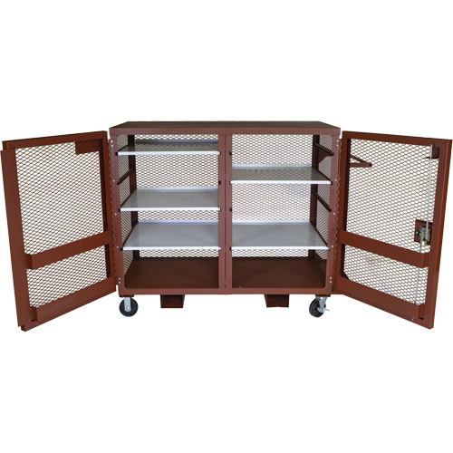 Armoire mobile en treillis, Acier, 49 pi³, Rouge Action Paper
