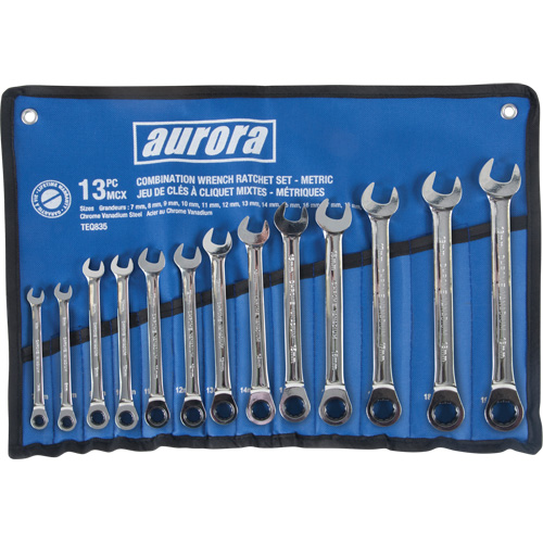 Fixed Head Wrench Set, Combination, 13 Pieces, Metric Action Paper