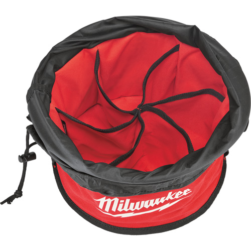 Sac range-tout style parachute, 11-4/5" lo x 11-4/5" la x 11" h, Nylon, Noir/Rouge Action Paper