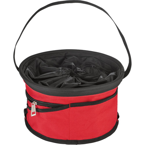 Sac range-tout style parachute, 11-4/5" lo x 11-4/5" la x 11" h, Nylon, Noir/Rouge Action Paper