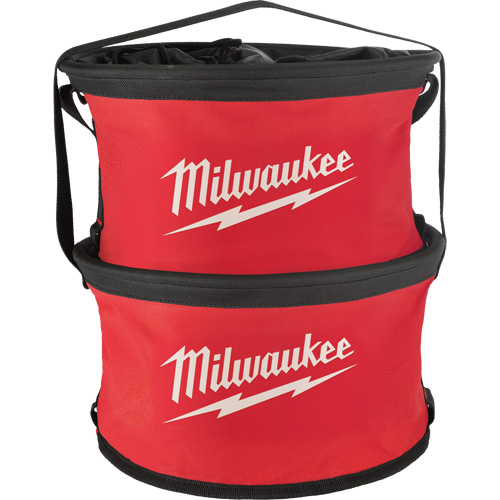 Sac range-tout style parachute, 11-4/5" lo x 11-4/5" la x 11" h, Nylon, Noir/Rouge Action Paper